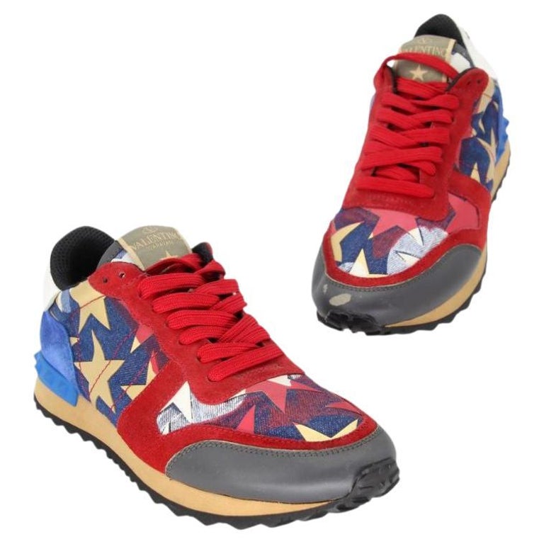 Valentino American Flag 38 Camo Rockrunner Sneakers VL-0520N-0187 For Sale  at 1stDibs