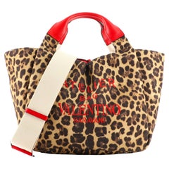 Valentino Animalier Atelier Tote Printed Canvas Medium