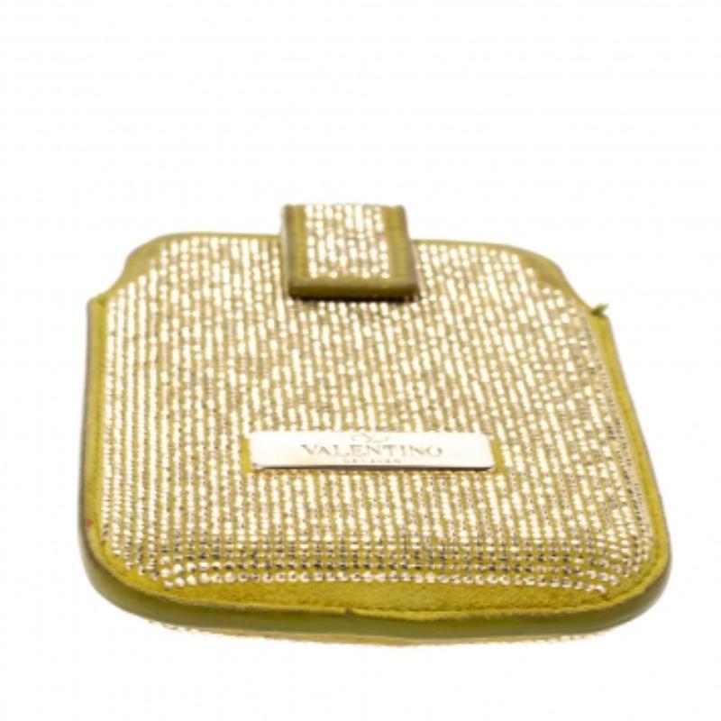 Brown Valentino Apple Green Suede Embellished iPhone 5/5S/SE Case For Sale