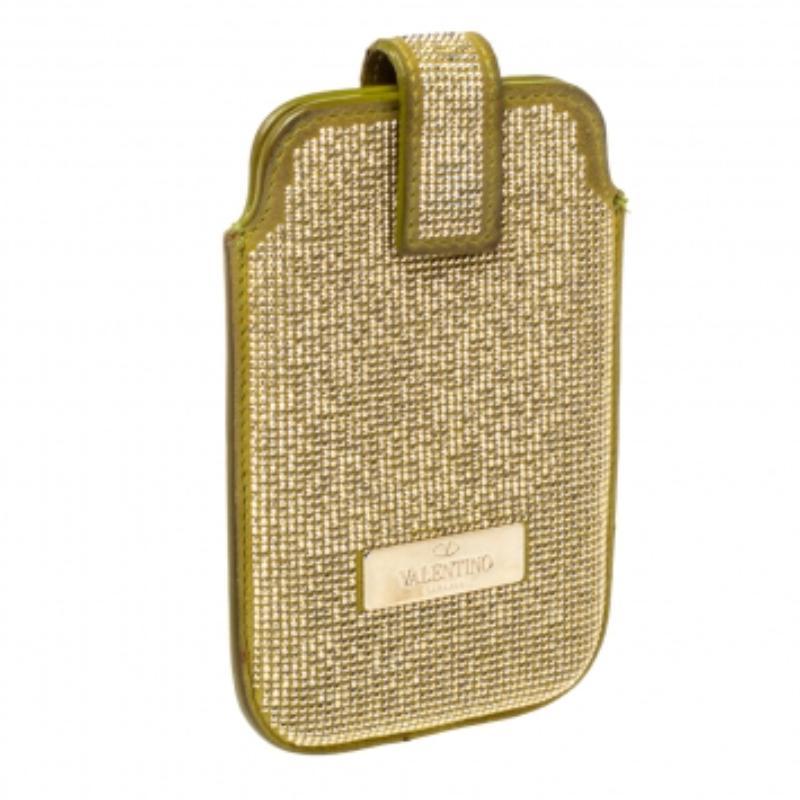 Women's Valentino Apple Green Suede Embellished iPhone 5/5S/SE Case For Sale
