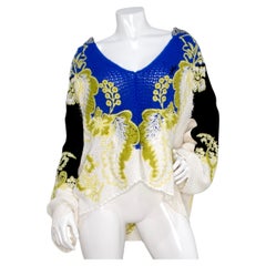 Valentino Arazzo Tunika-Pullover aus Wolle und Kaschmir mit Blumenmuster