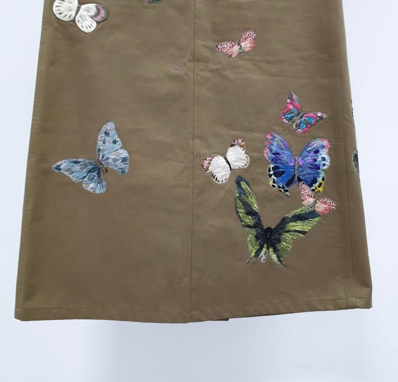VALENTINO Army Green Garden Of Delight Skirt In Good Condition In Krakow, PL