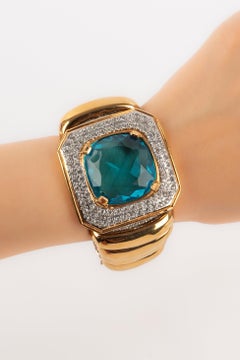 Bracciale articolato di Valentino con strass blu