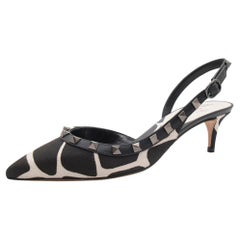 Valentino As Sample/Nero ROCKSTUD Sling Back Pumps Size EU 38.5