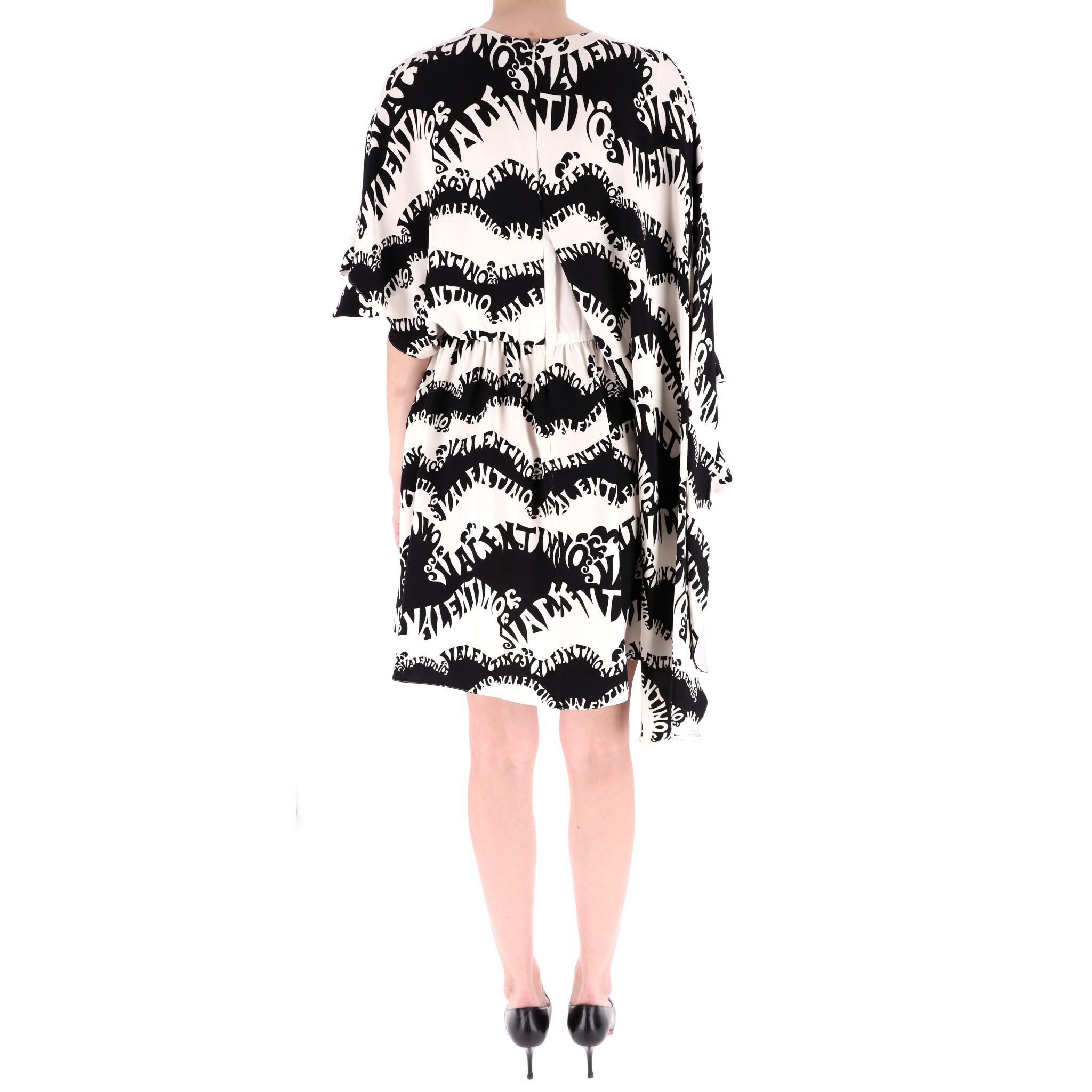 Vestido asimétrico de seda con logo Valentino en Excelente estado para la venta en London, GB