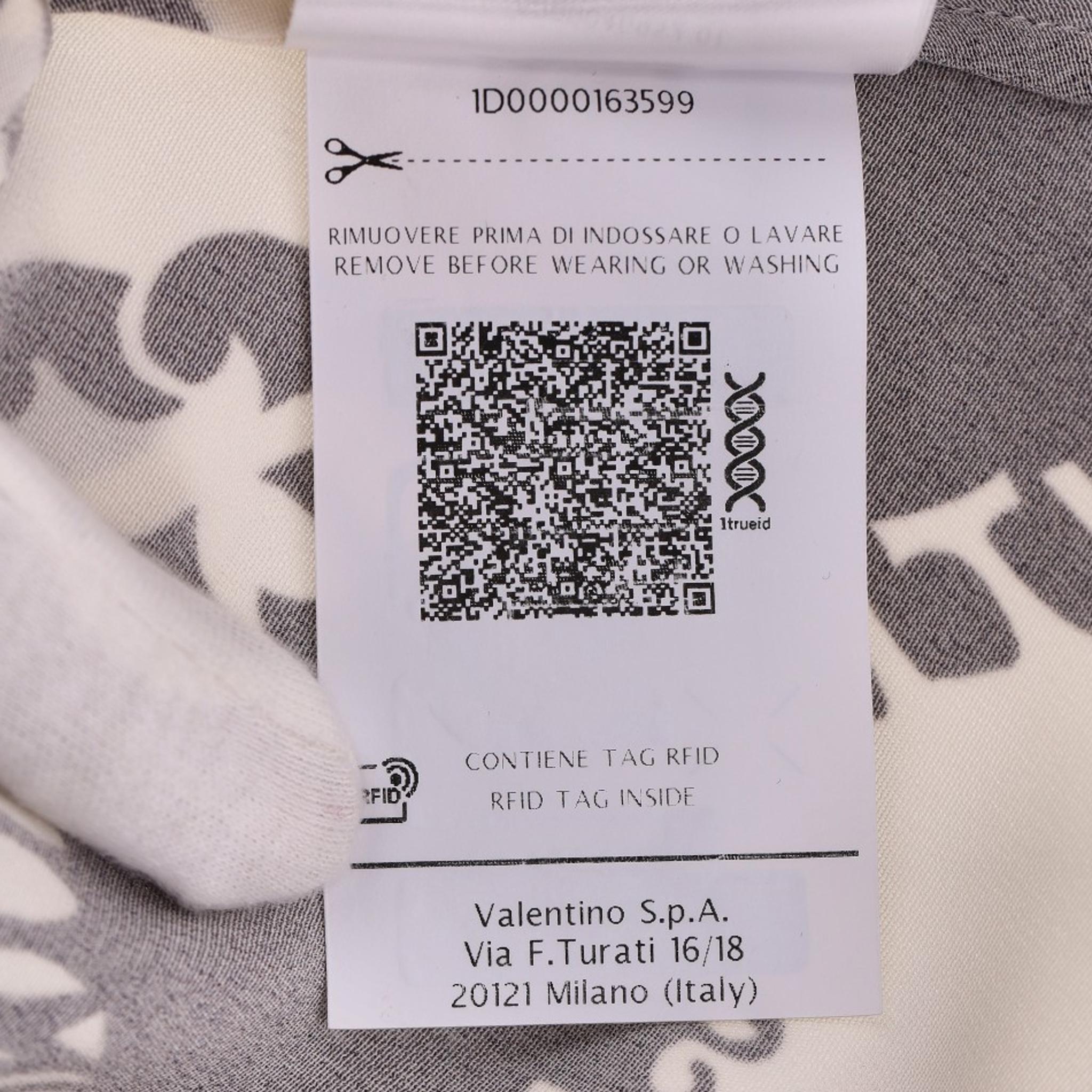 Vestido asimétrico de seda con logo Valentino en venta 3