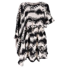Valentino Asymmetrical Silk Logo Dress
