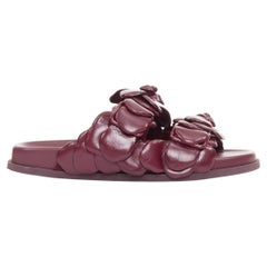 VALENTINO Atelier 03 Rose Edition burgundy 3D leather flower sandals EU37.5