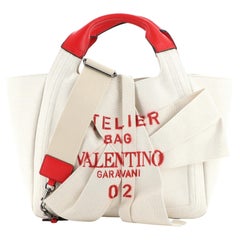 Valentino Atelier Bag Printed Canvas with Micro Rockstuds Medium