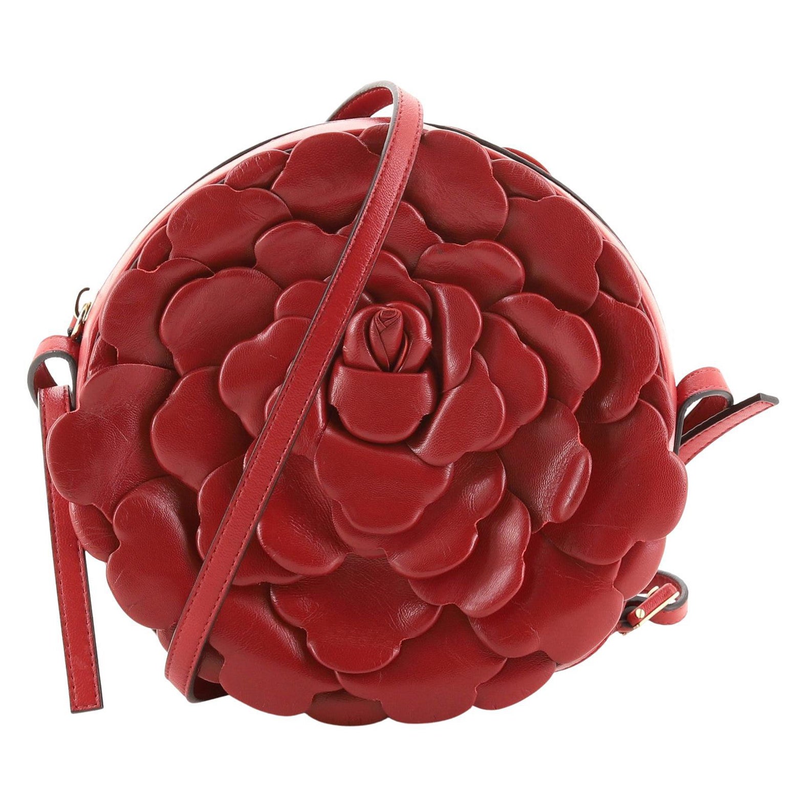 Valentino Atelier Round Crossbody Bag Rose Edition Leather