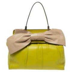 Valentino Avocado/Beige Leather Aphrodite Bow Bag