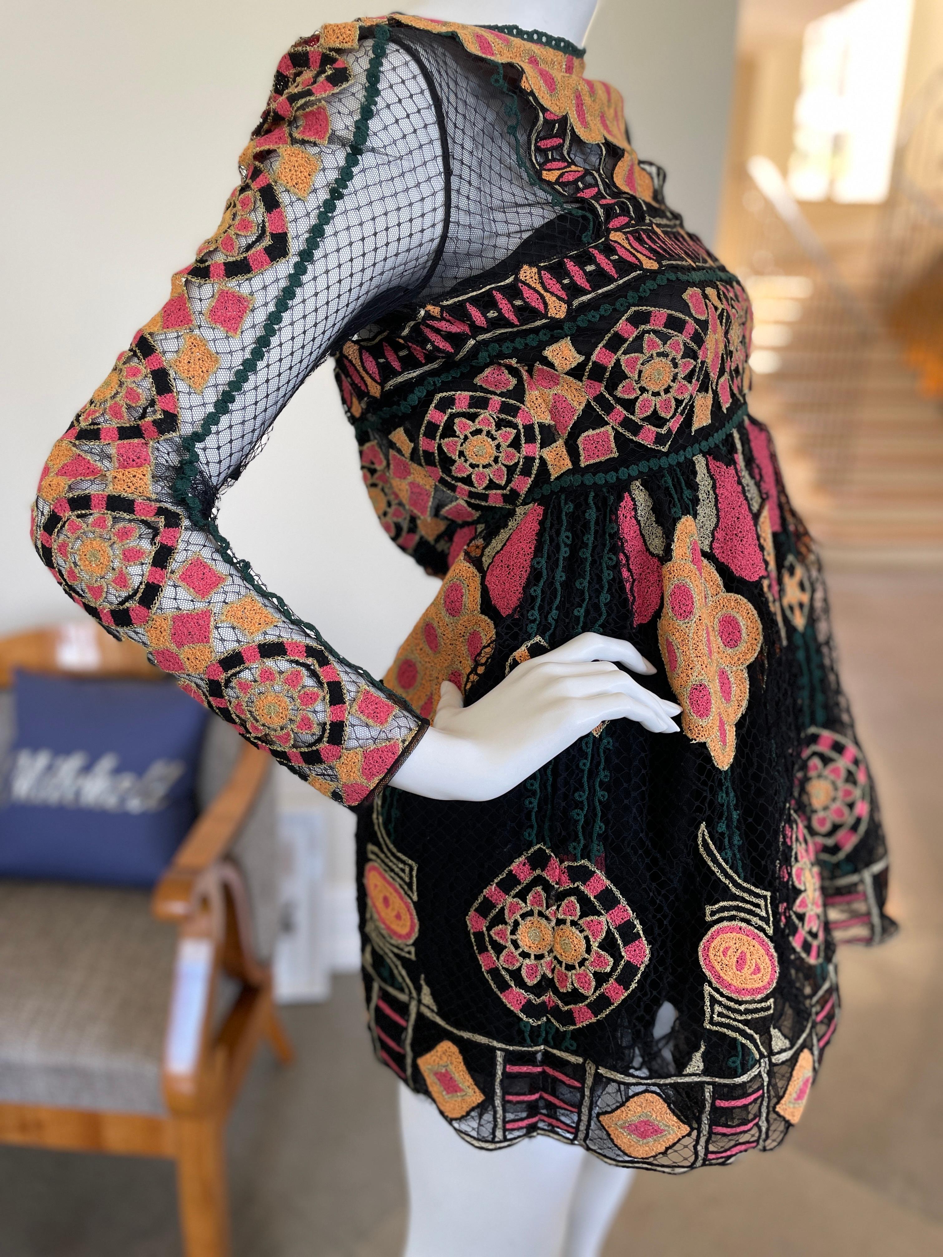 Valentino Aztec Opulence Collection Embellished Mini Dress For Sale 2