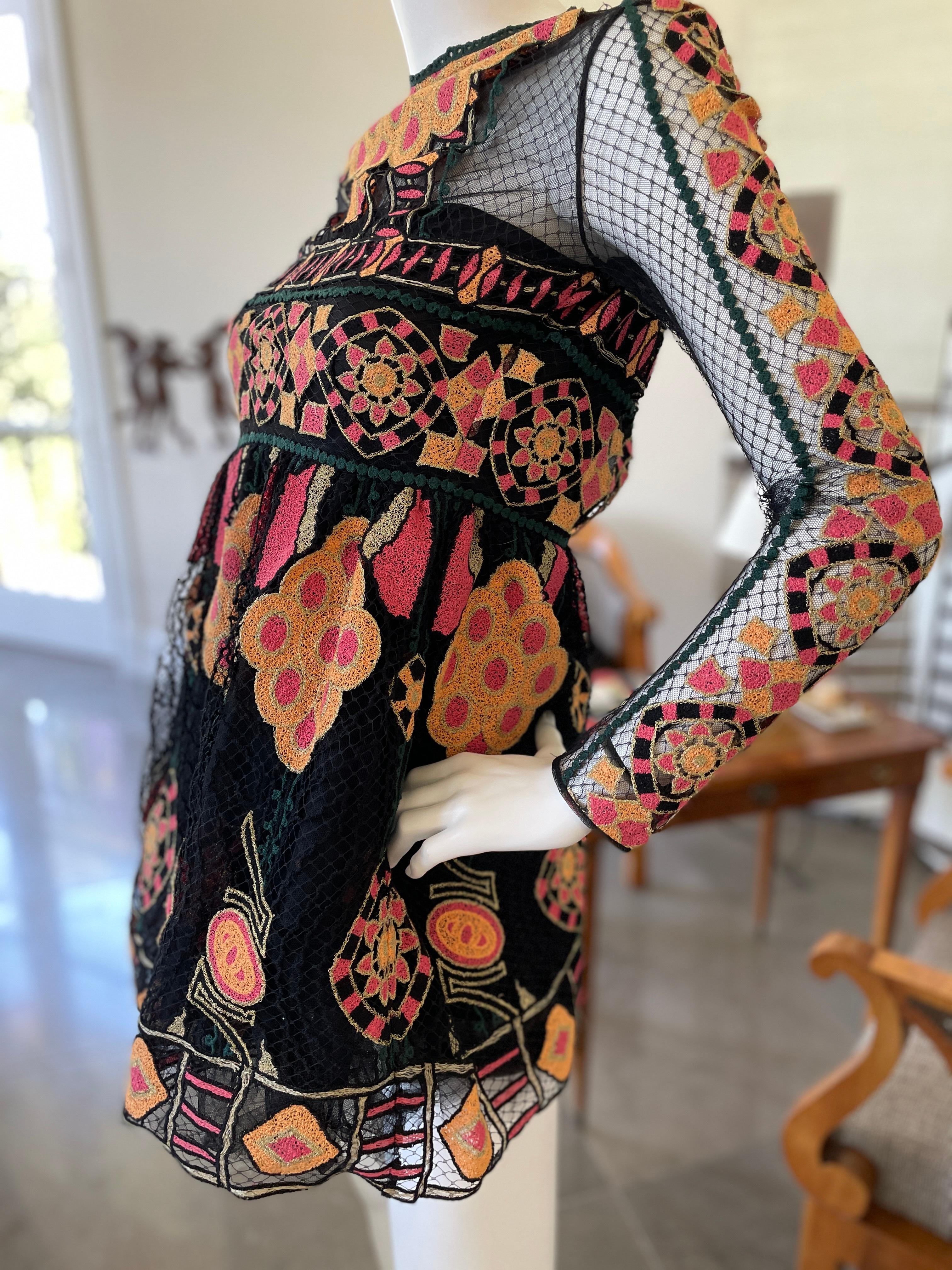 Valentino Aztec Opulence Collection Embellished Mini Dress For Sale 3