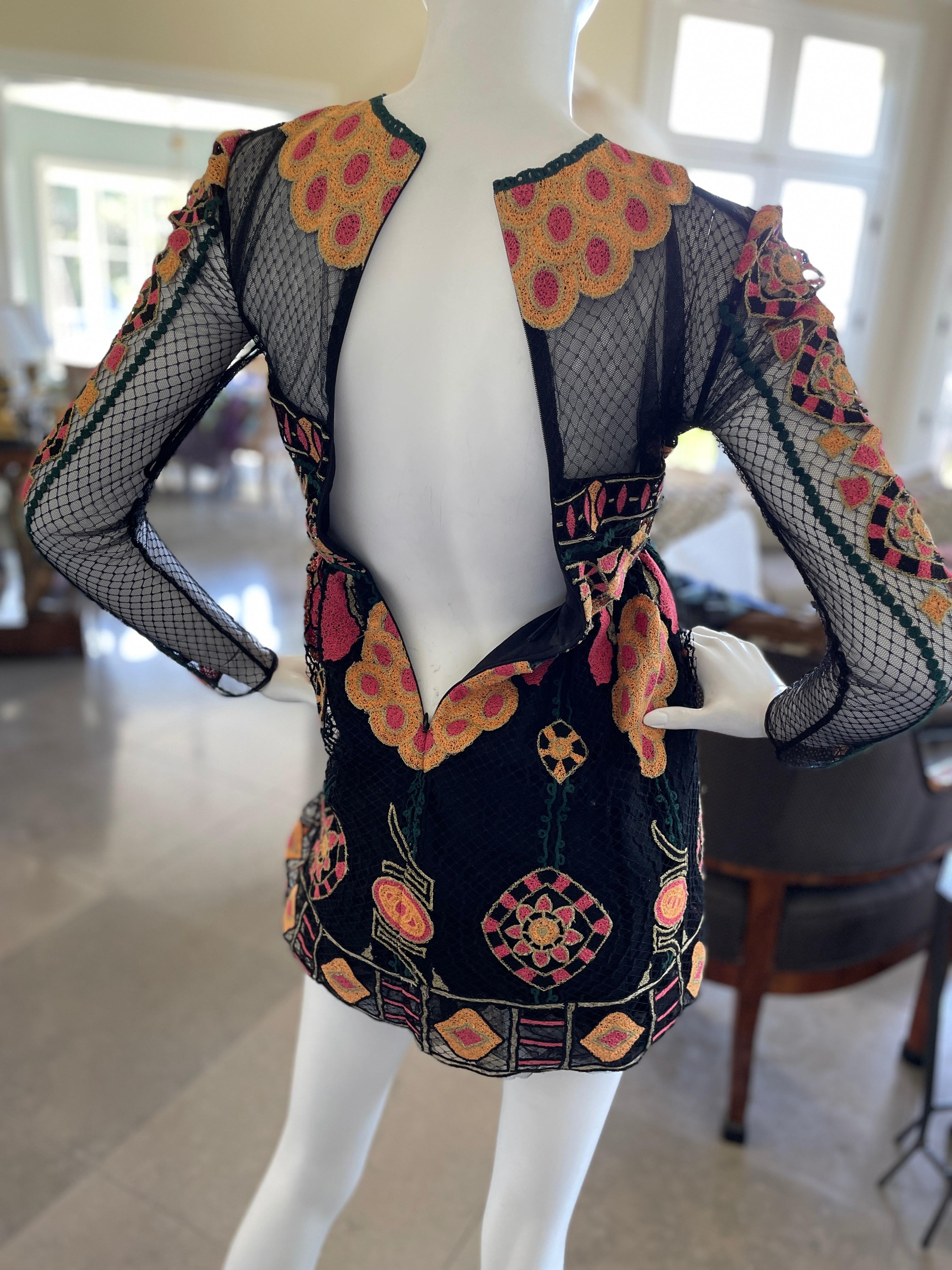 Valentino Aztec Opulence Collection Embellished Mini Dress For Sale 4