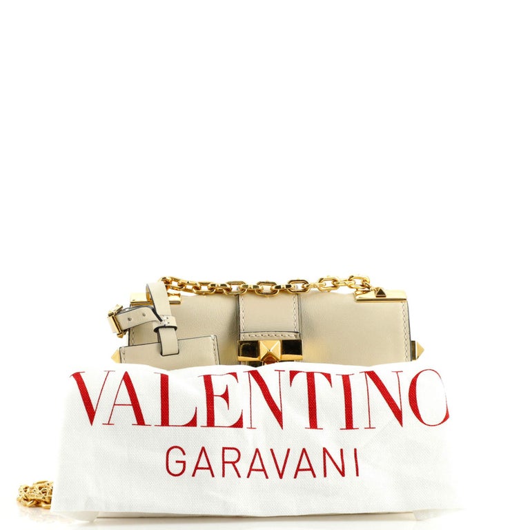 Valentino BRockstud Shoulder Bag Leather Small For Sale at 1stDibs