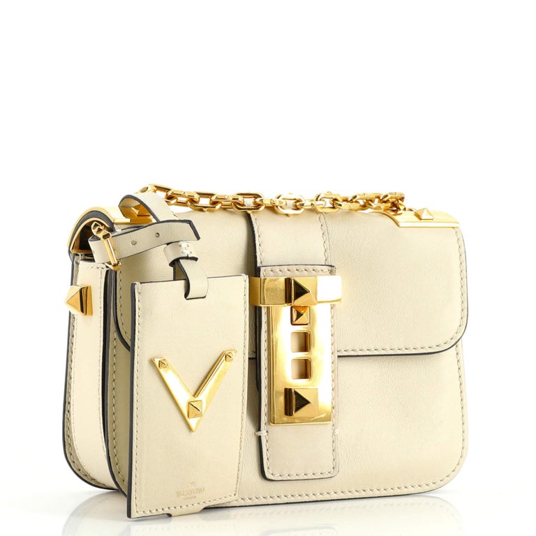 Valentino BRockstud Shoulder Bag Leather Small For Sale at 1stDibs