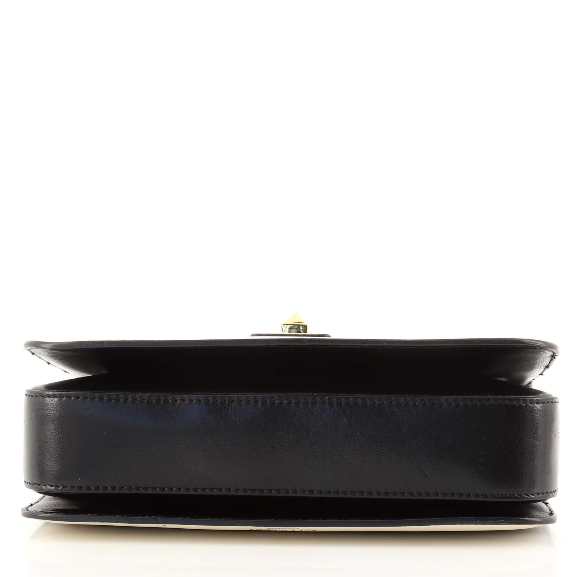 Valentino B-Rockstud Shoulder Bag Striped Leather Medium In Good Condition In NY, NY