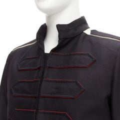 VALENTINO back silk blend white epaulets cuff panelled military jacket IT48 M