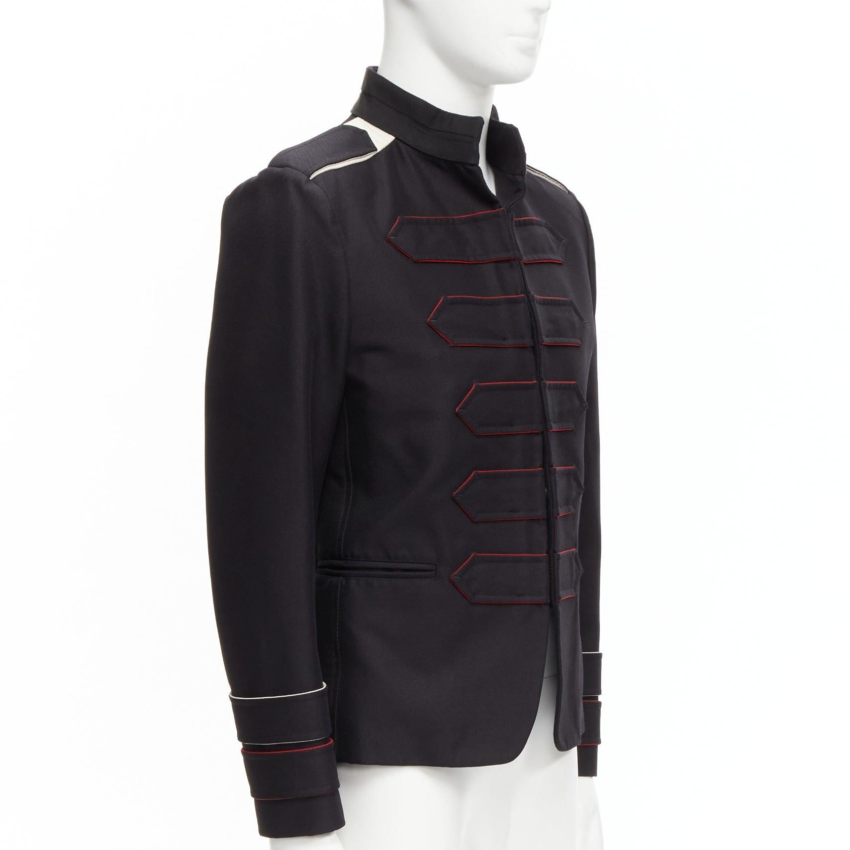 Men's VALENTINO back silk blend white epaulets cuff panelled military jacket IT48 M For Sale