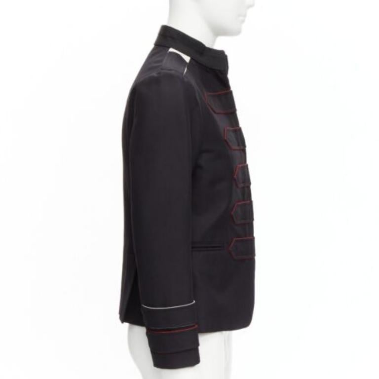 Men's VALENTINO back silk blend white epaulets cuff panelled military jacket IT48 M For Sale