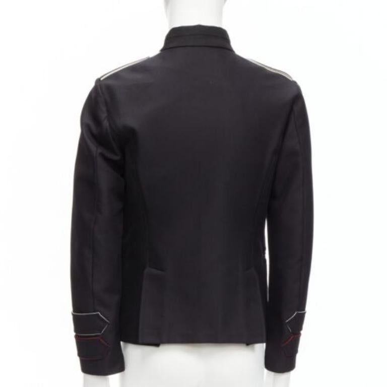 VALENTINO back silk blend white epaulets cuff panelled military jacket IT48 M For Sale 1