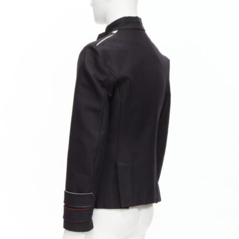 VALENTINO back silk blend white epaulets cuff panelled military jacket IT48 M For Sale 2