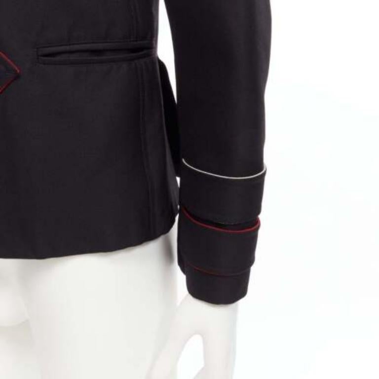 VALENTINO back silk blend white epaulets cuff panelled military jacket IT48 M For Sale 3
