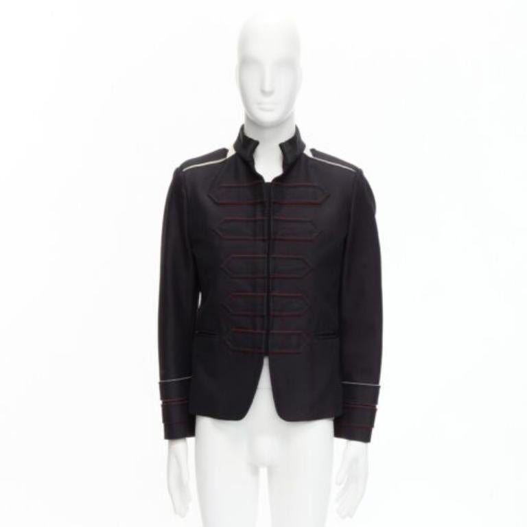 VALENTINO back silk blend white epaulets cuff panelled military jacket IT48 M For Sale 5