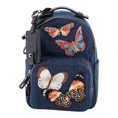 Valentino Backpack Denim With Butterfly Applique Mini