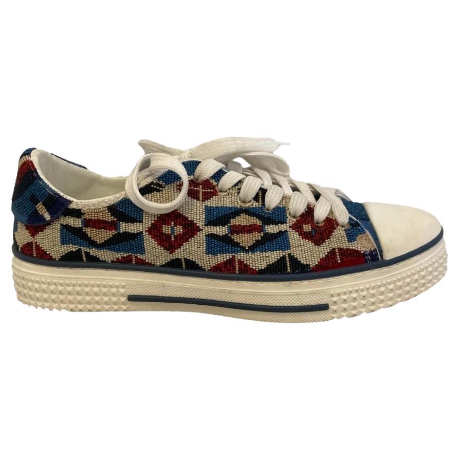 Valentino Beaded Aztec Sneakers For Sale