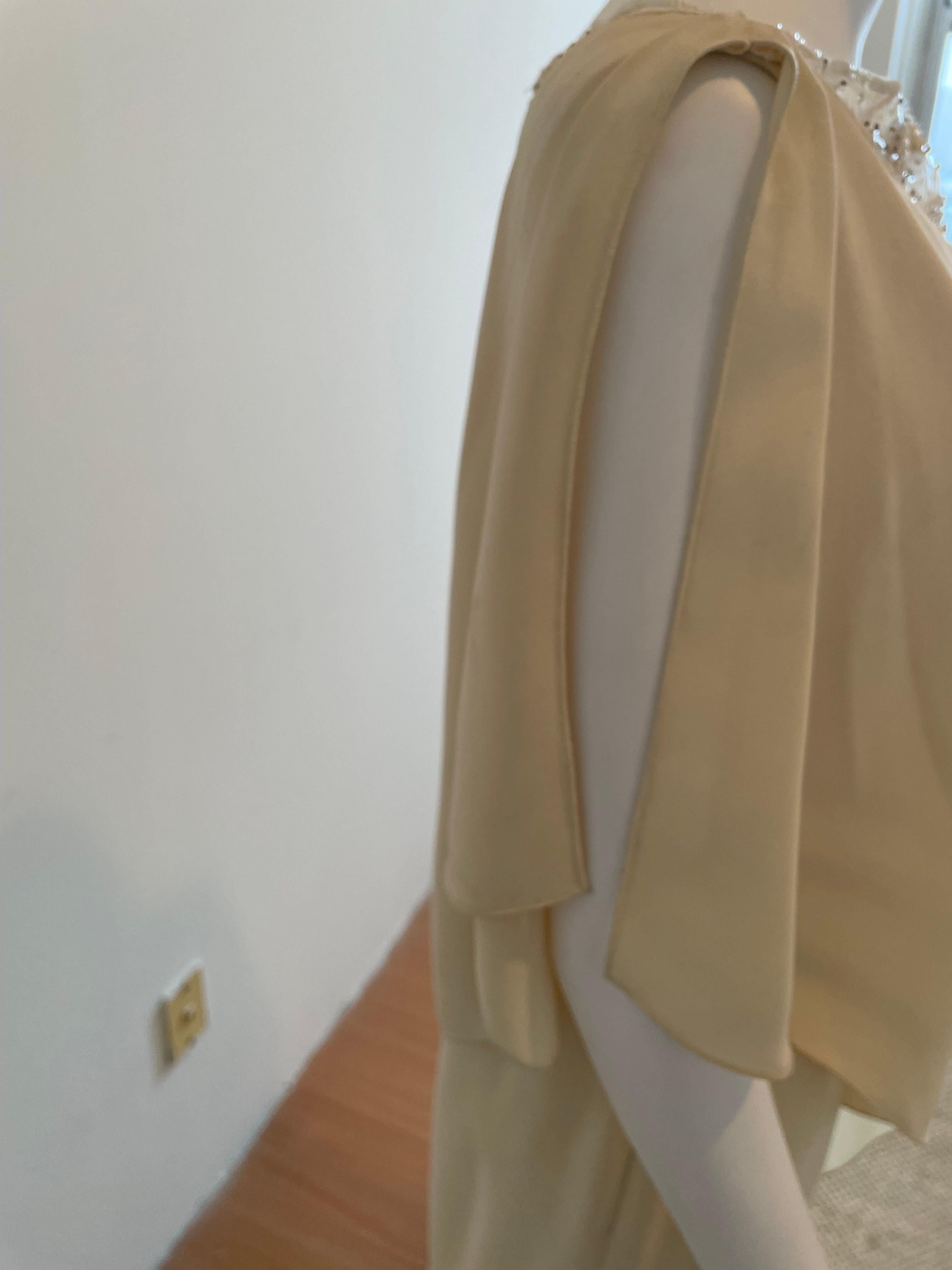 Perlenbesetztes Chiffon-Kleid von Marie-Chantal Miller getragen von Valentino''s 45. im Angebot 3