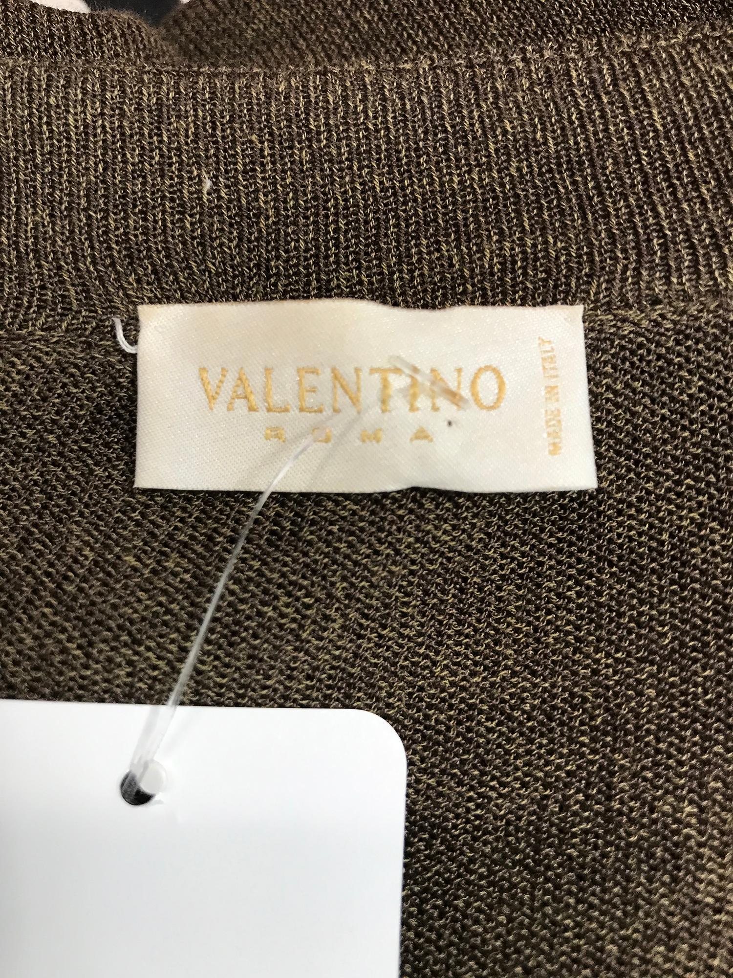 Valentino Beaded Knit Plunge V Neckline Top For Sale 8