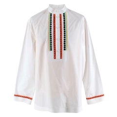 Valentino Beaded Mandarin Collar Shirt - Size S