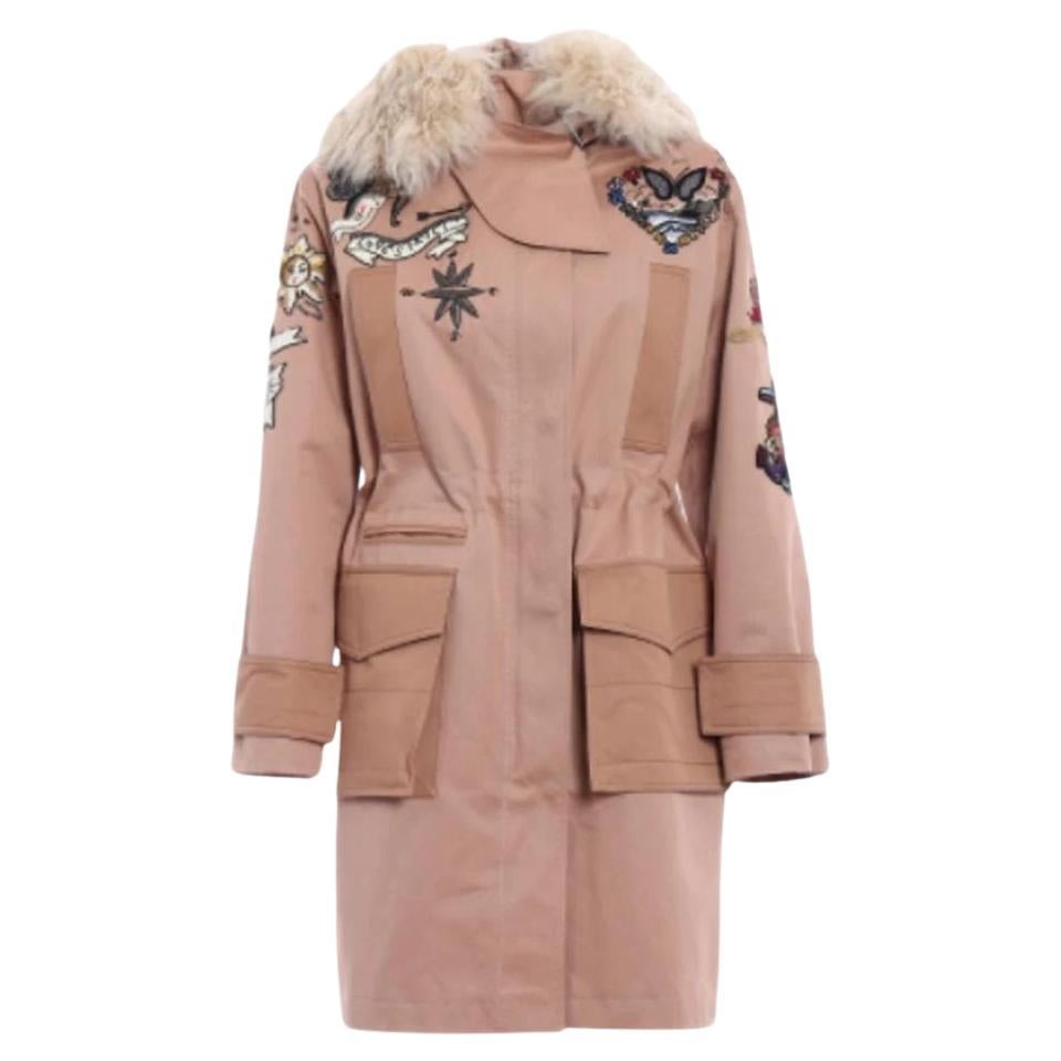 Valentino Beaded Parka Coat Size 38IT For Sale