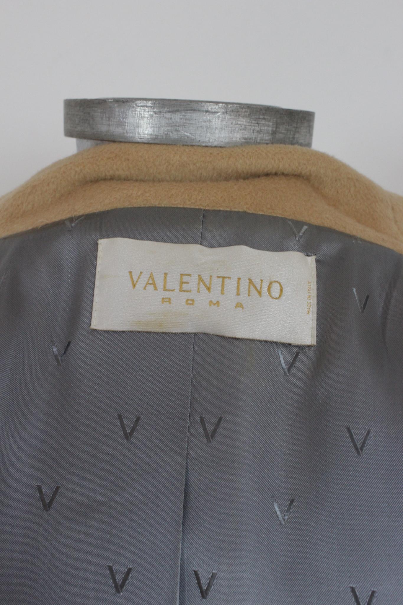 Valentino Beige Angora Wool Classic Long Coat 2000s 3