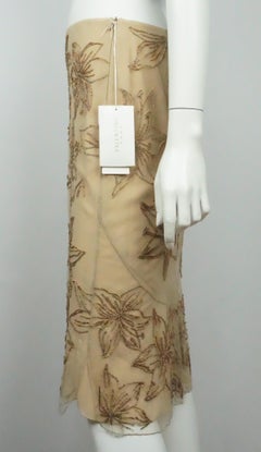 Valentino Beige Beaded Skirt - NWT