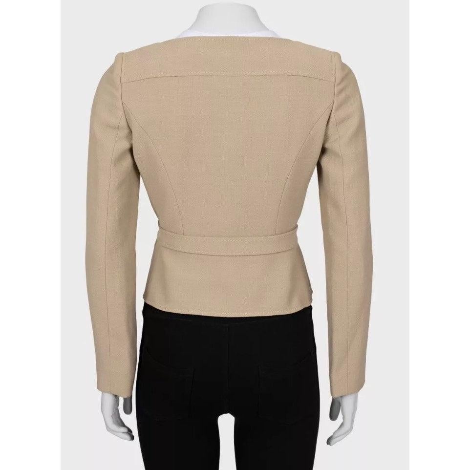 Valentino Beige Belted Jacket - Taille US 4/S Bon état - En vente à Krakow, PL