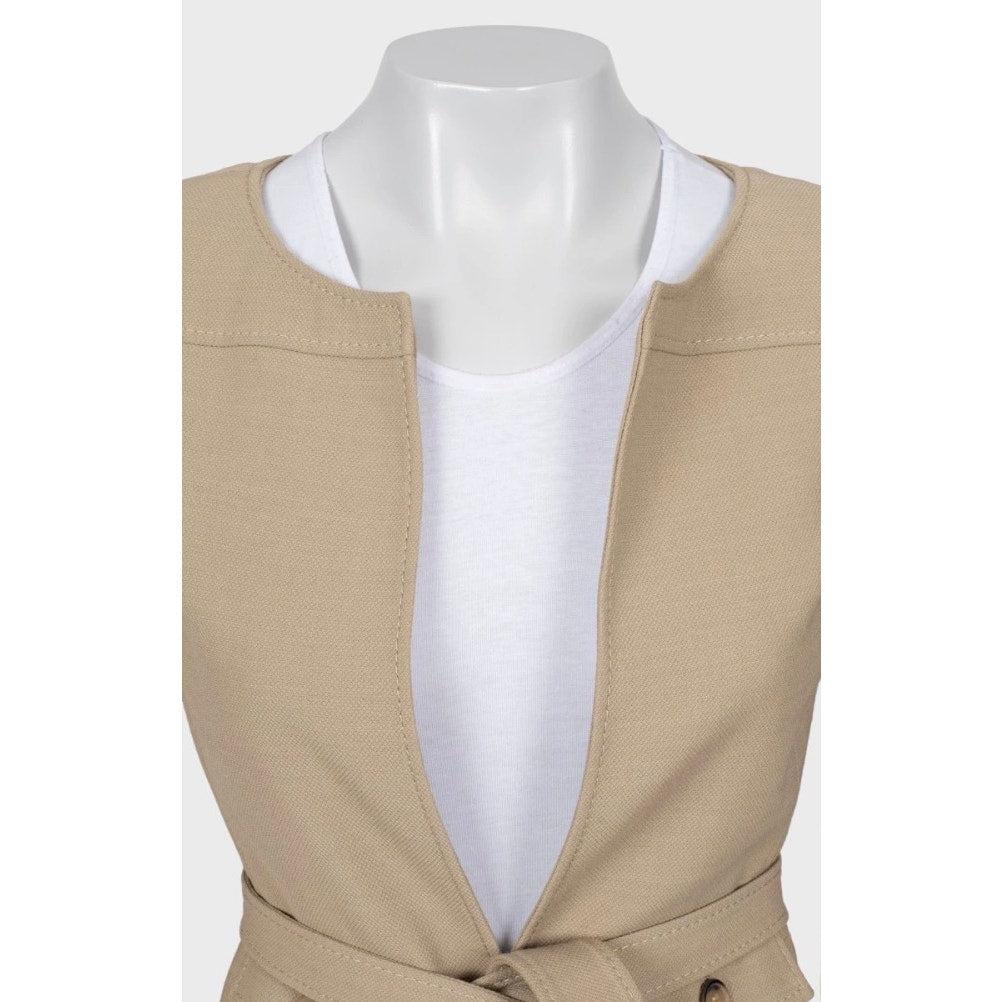 Valentino Beige Belted Jacket - Taille US 4/S Pour femmes en vente