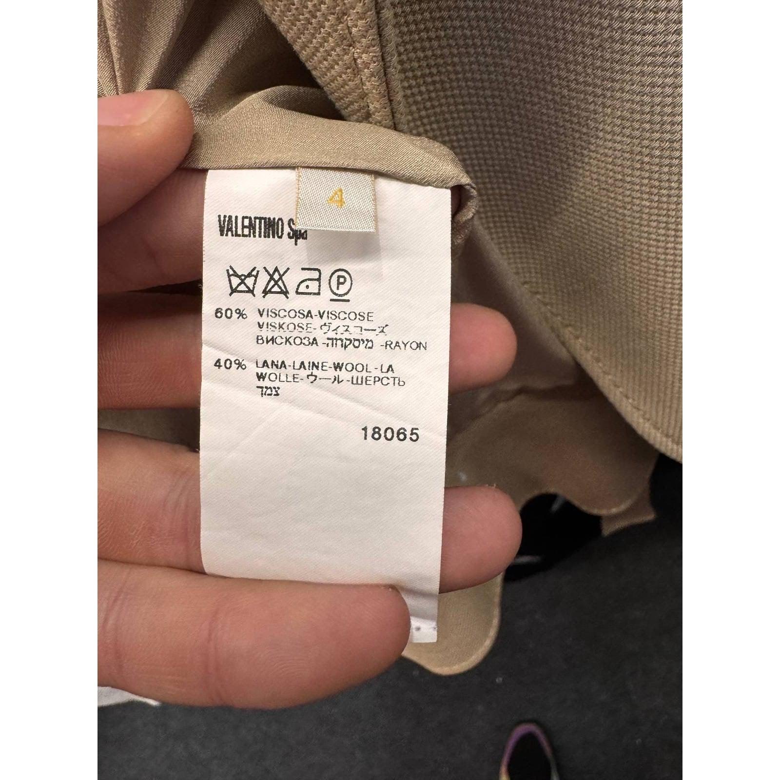 Valentino Beige Belted Jacket - Taille US 4/S en vente 1