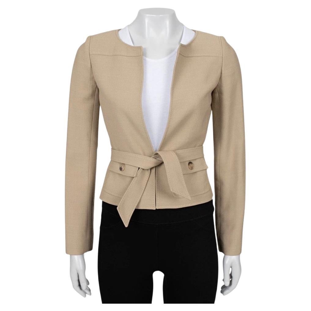 Valentino Beige Belted Jacket - Size US 4/S