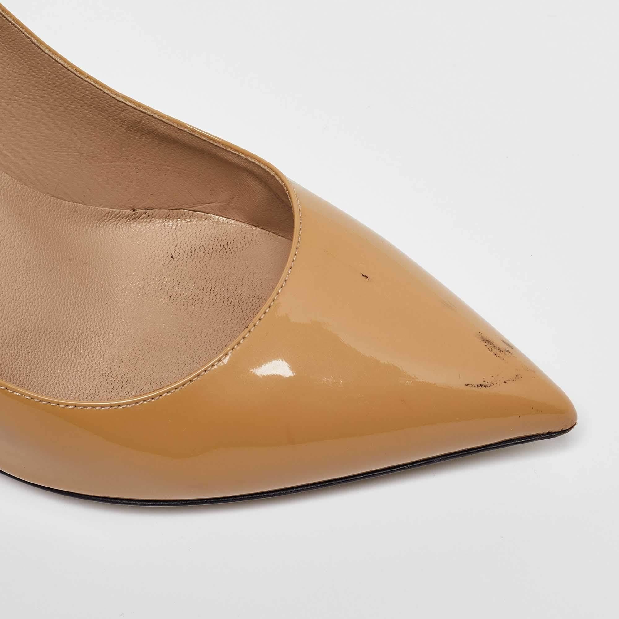 Valentino Beige/Nero in pelle e vernice con fiocco a punta misura 38,5 in vendita 2