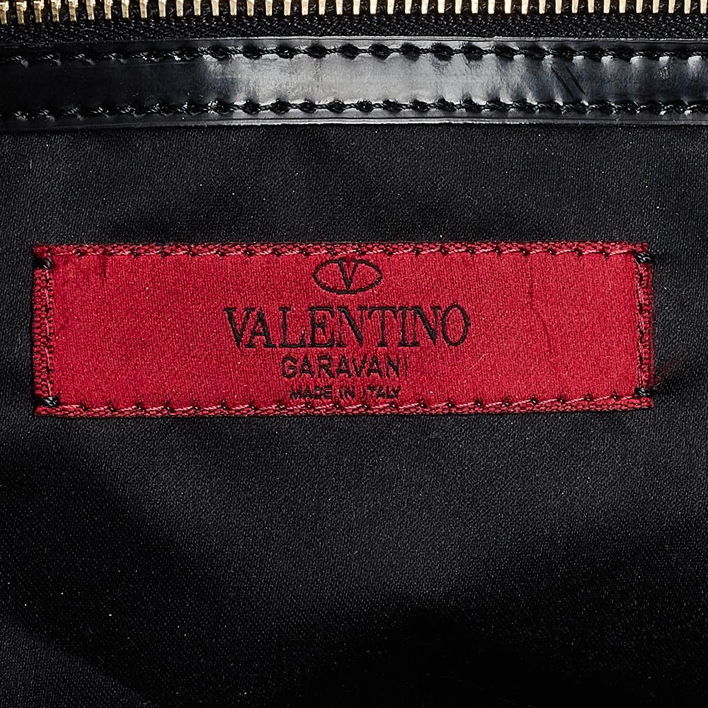 Valentino Beige/Black Raffia And Lace Rockstud Tote 1