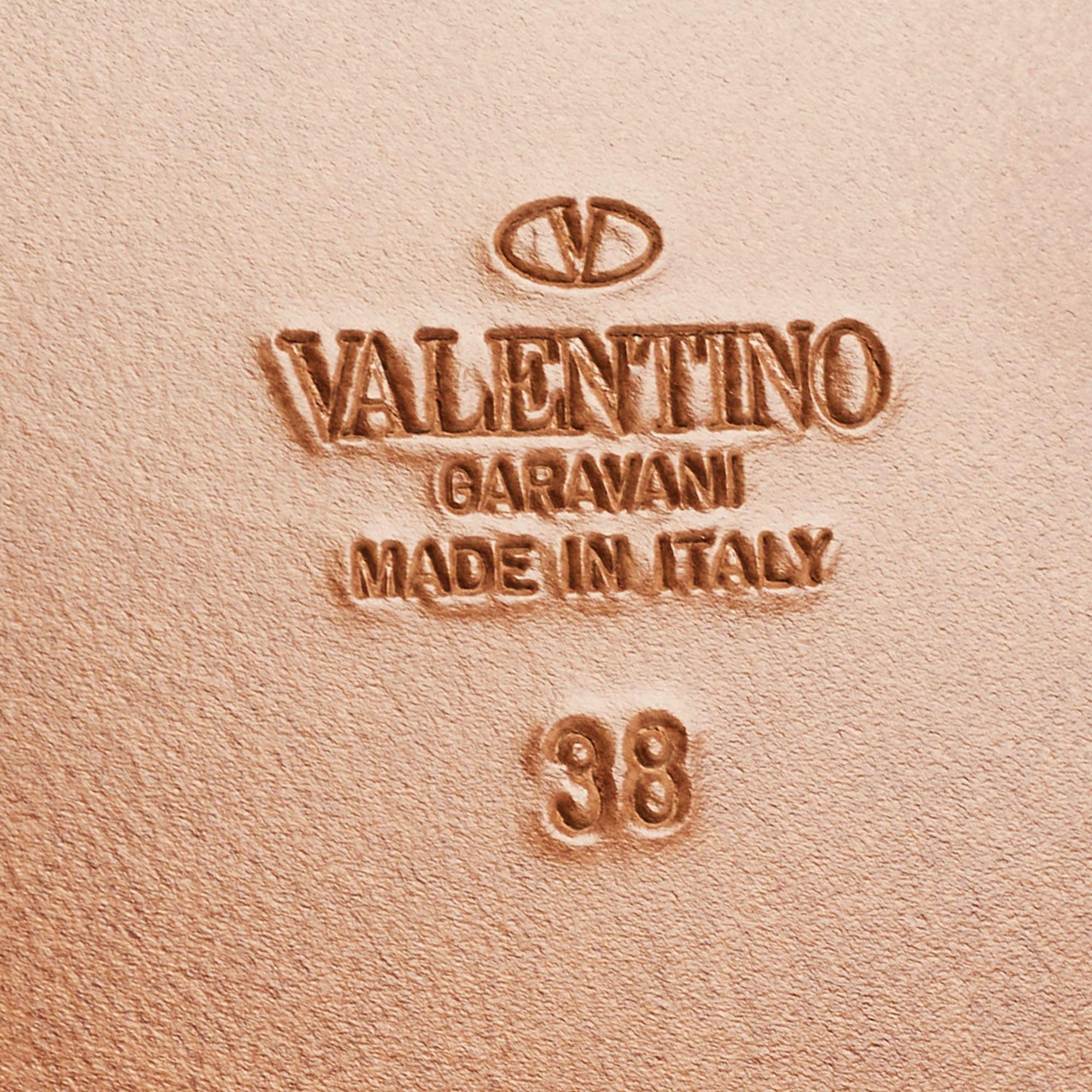 Valentino Beige Canvas Escape VLogo Flat Slides Size 38 4