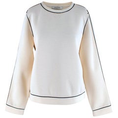 Valentino Beige Contrasting Piping Sweater - Size M