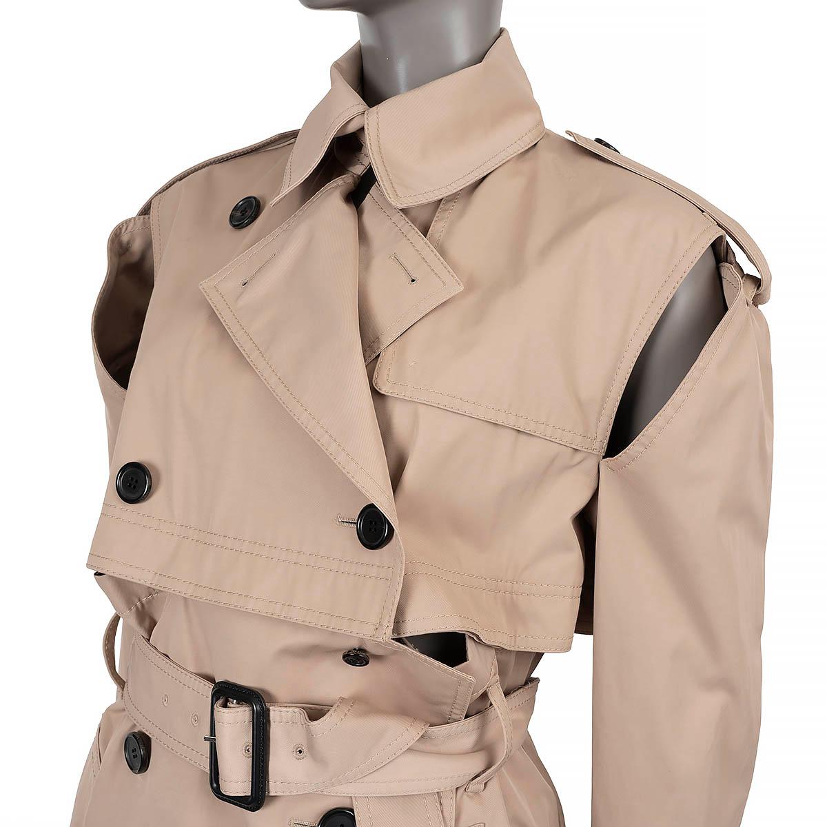VALENTINO beige cotton 2018 CONVERTABLE TRENCH Coat to Jacket 40 S For Sale 2
