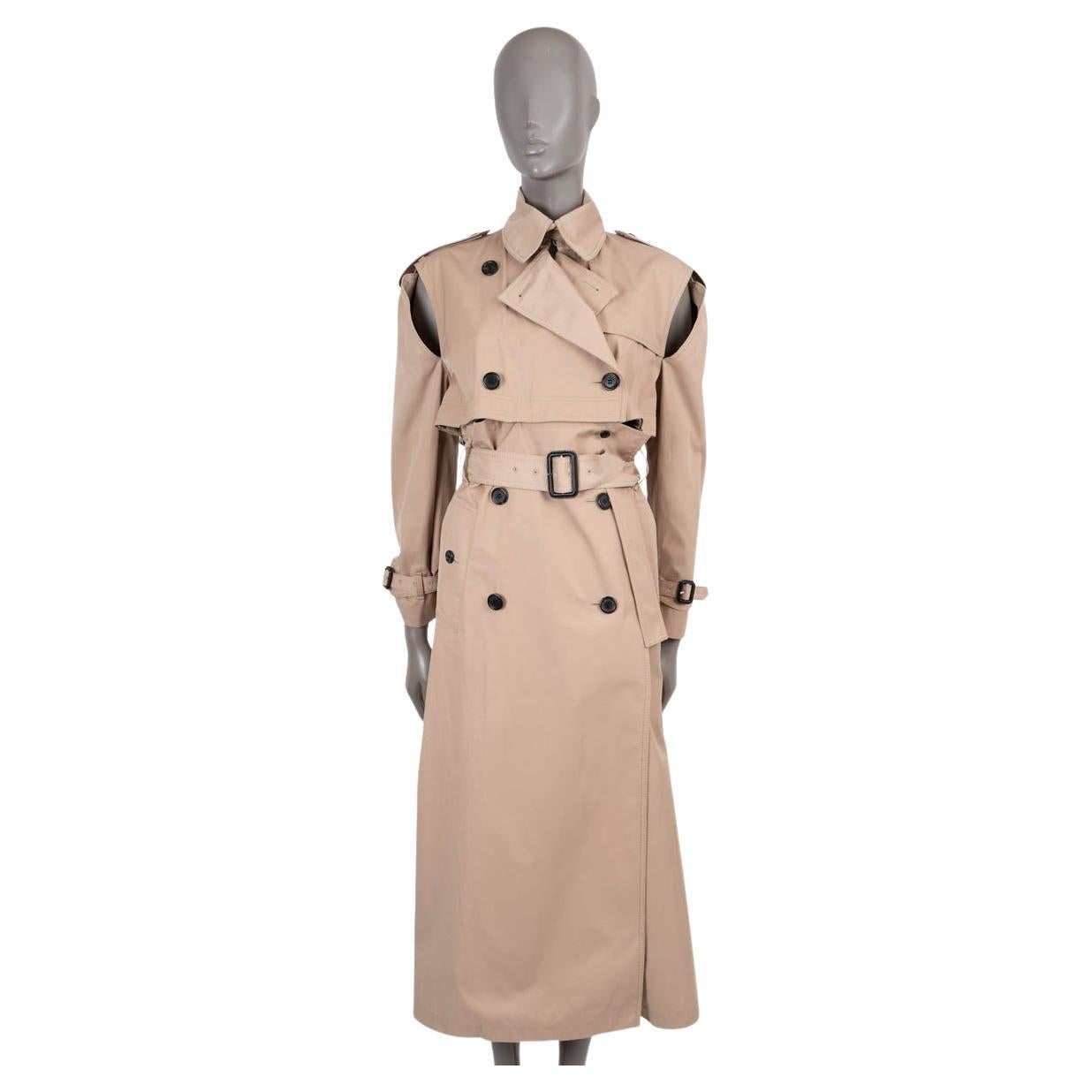 VALENTINO beige cotton 2018 CONVERTABLE TRENCH Coat to Jacket 40 S For Sale