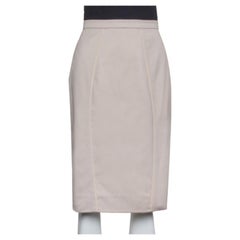 Valentino Beige Cotton Ruffle Detail Paneled Knee Length Skirt M