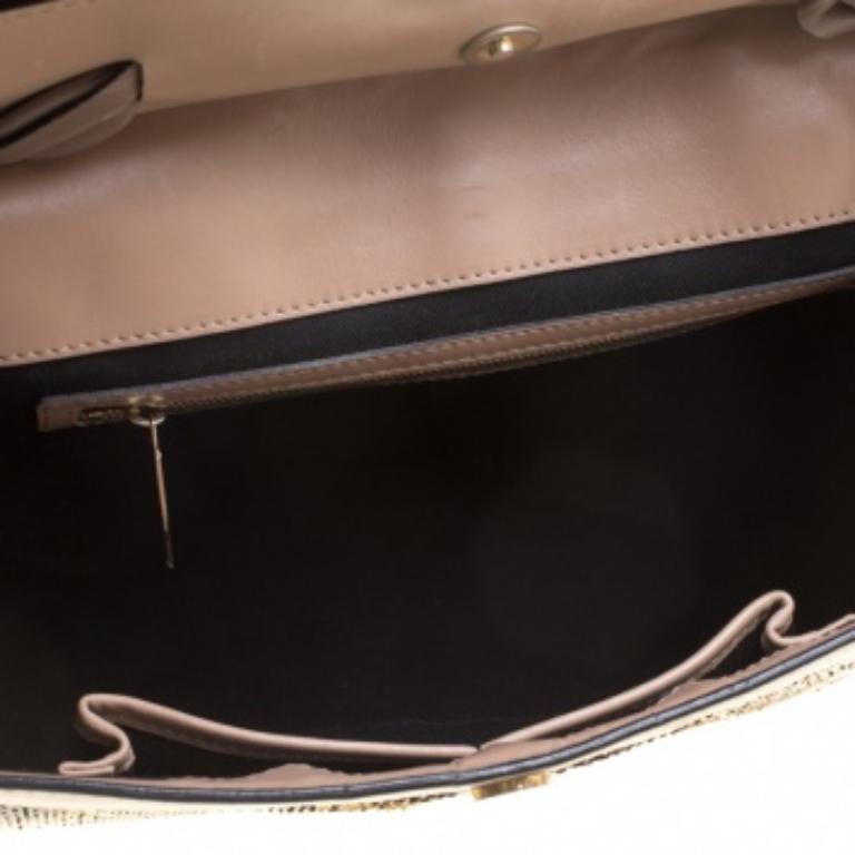Bolso Valentino Lazo Afrodita Beige Piel Exótica y Cuero en venta 3