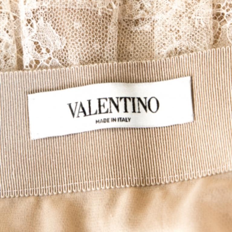 Valentino Falda de tul floral beige M Beige en venta
