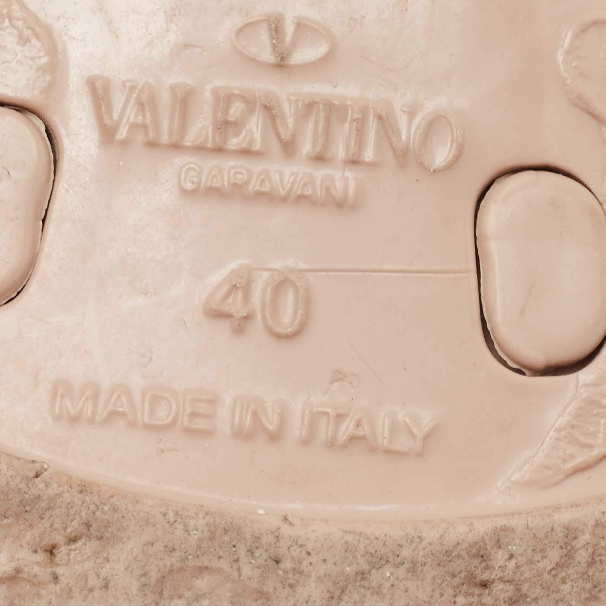 Valentino Beige Jelly Rockstud Flat Slides Size 40 3